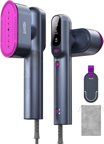 Travel Steamer for Clothes,100-240V Travel Steamer & Iron 2 in 1 with Fast Heat-Up,1200W Portable Handheld Garment Steamer,Travel Size,Large Heat Panel,Fabric Quick Wrinkle Remover for Global & Europe