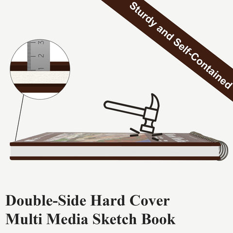 MOFUNY Mixed Media Sketchbook 9x12, Drawing Paper Pad 60 Sheets_98lb/160gsm