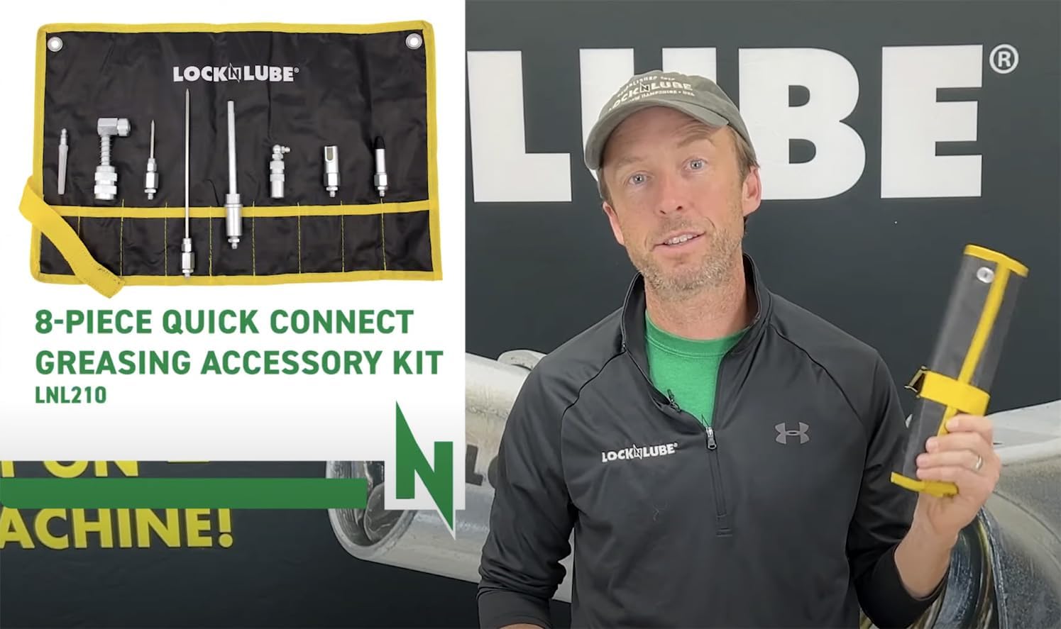 LockNLube 8-Piece Quick-Connect Greasing Accessory Kit For Hard-To-Reach Grease Fittings