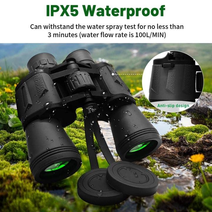 Binoculars for Adults and Kids,20x50 High Power Military Binoculars,Low Light Night Vision Waterproof HD Compact Binoculars,BAK4 Prism FMC Lens for Bird Watching Hunting Travel Football Stargazing