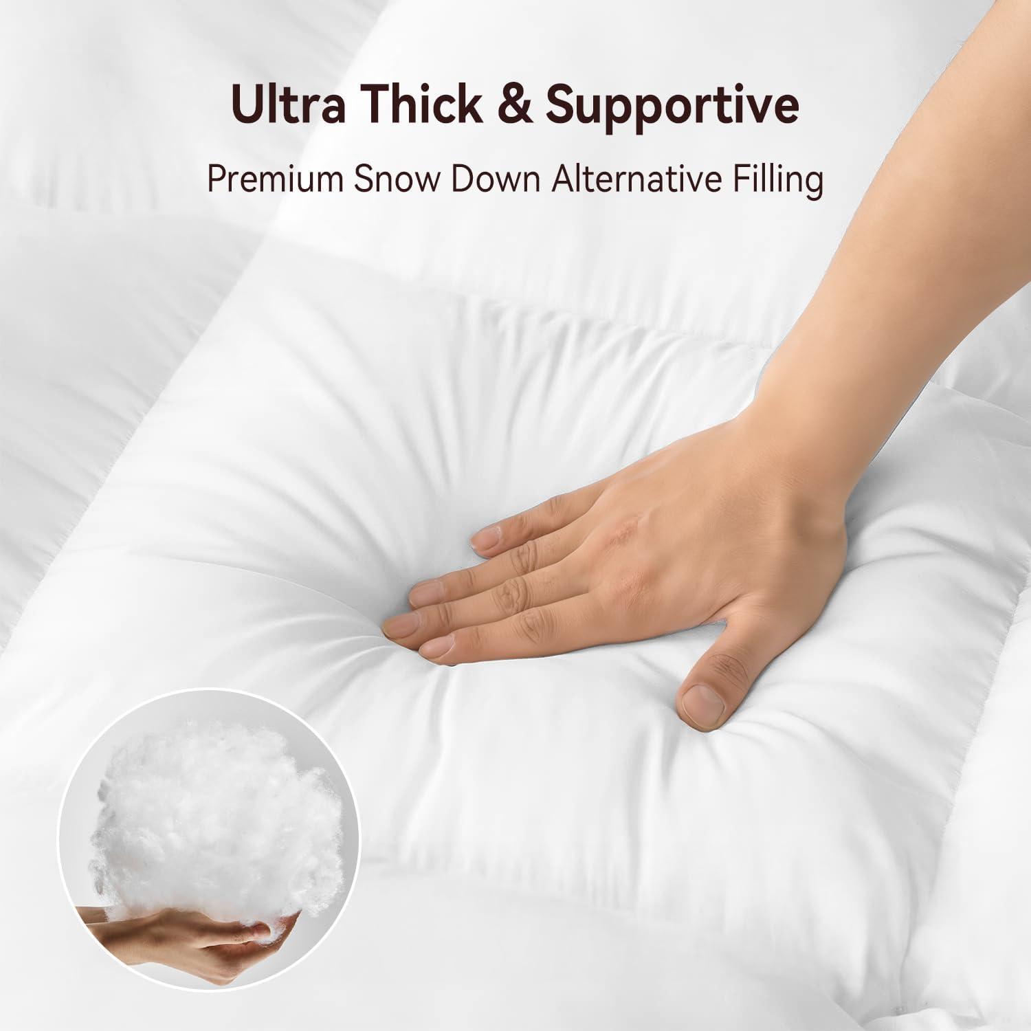 ABENE King Mattress Topper, Thick Pillow Top Mattress Pad, Plush Comfort