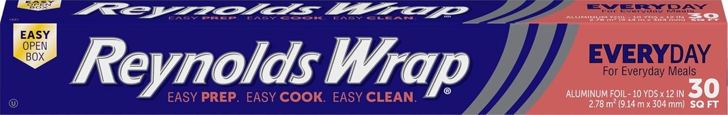 Reynolds Wrap Everyday Strength Aluminum Foil Roll, 12 Inch Wide, 30sq ft