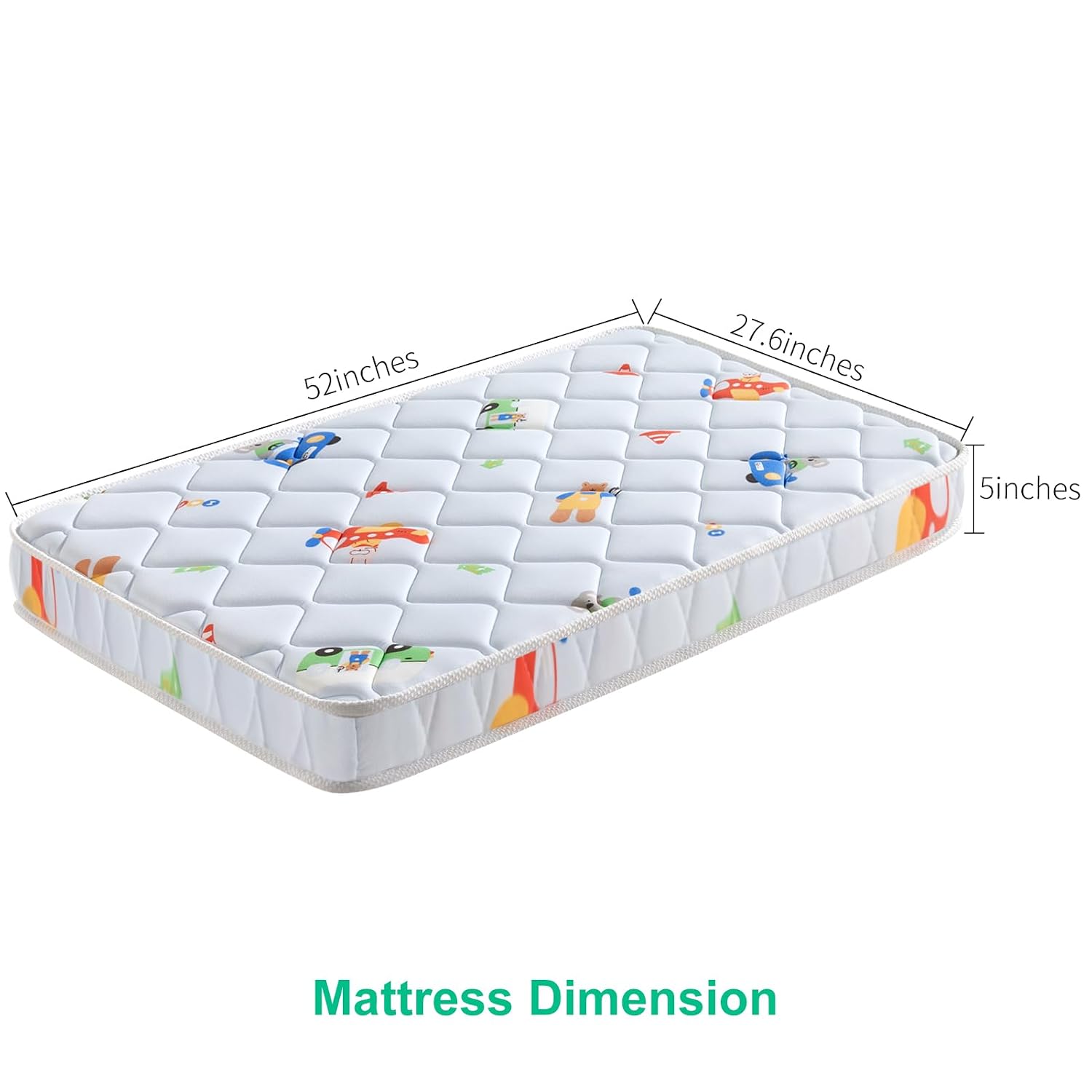 Letmxiu Premium Baby Mattress for Crib and Toddler Bed, 100% Knitted Fabric, Premium Fleece Surface-Hypoallergenic, Soft Breathable, 5" Thick-Firm and Optimal Support, Non-Toxic Crib Mattress