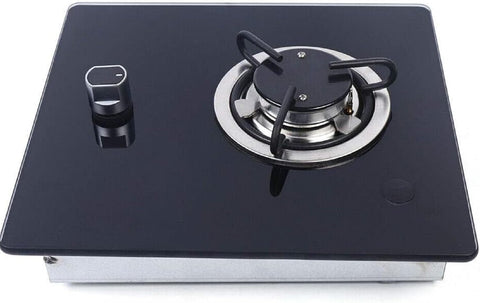 Propane Gas Cooktop Single Burner Stove portable Camping Stove, L-P-G 1800W Tempered Glass Gas Hob Cooker with Knob-Control for RV Outdoor Kitchen Boat Caravan Camper