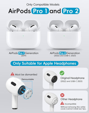 4 Pairs Replacement Ear Tips for AirPods Pro 1st /2nd(Y-Green)