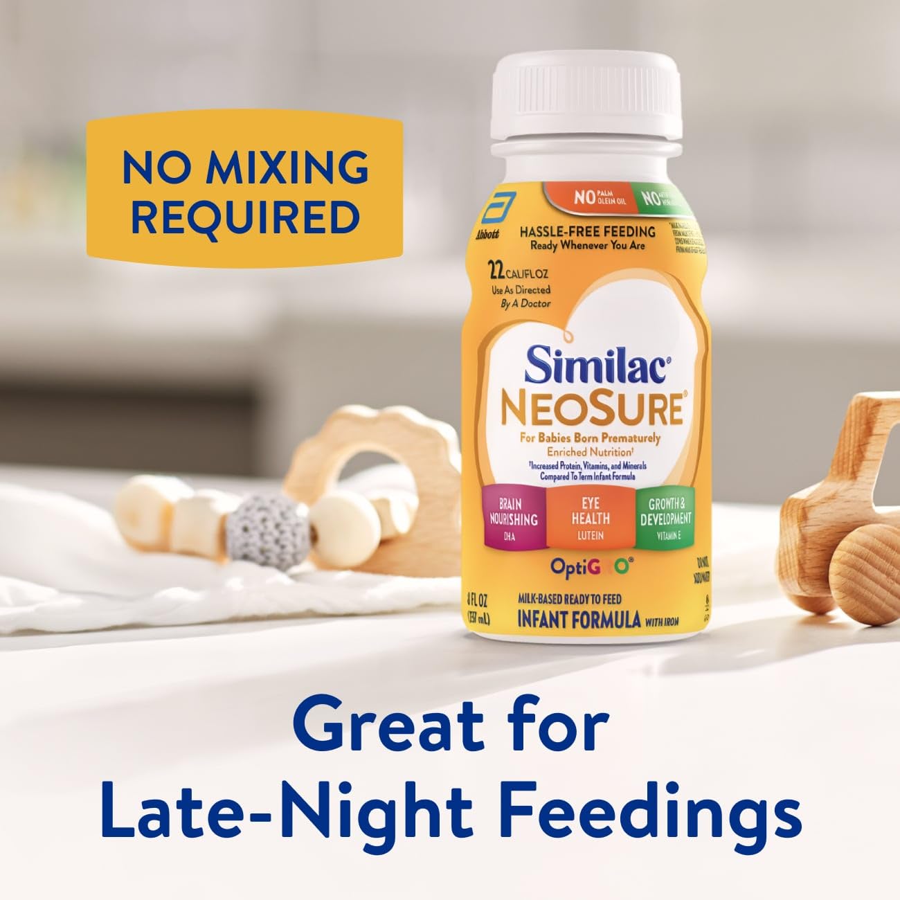 Similac NeoSure Premature Post-Discharge Infant Formula, Ready-to-Feed Baby Formula, 8-fl-oz Bottle, Pack of 24
