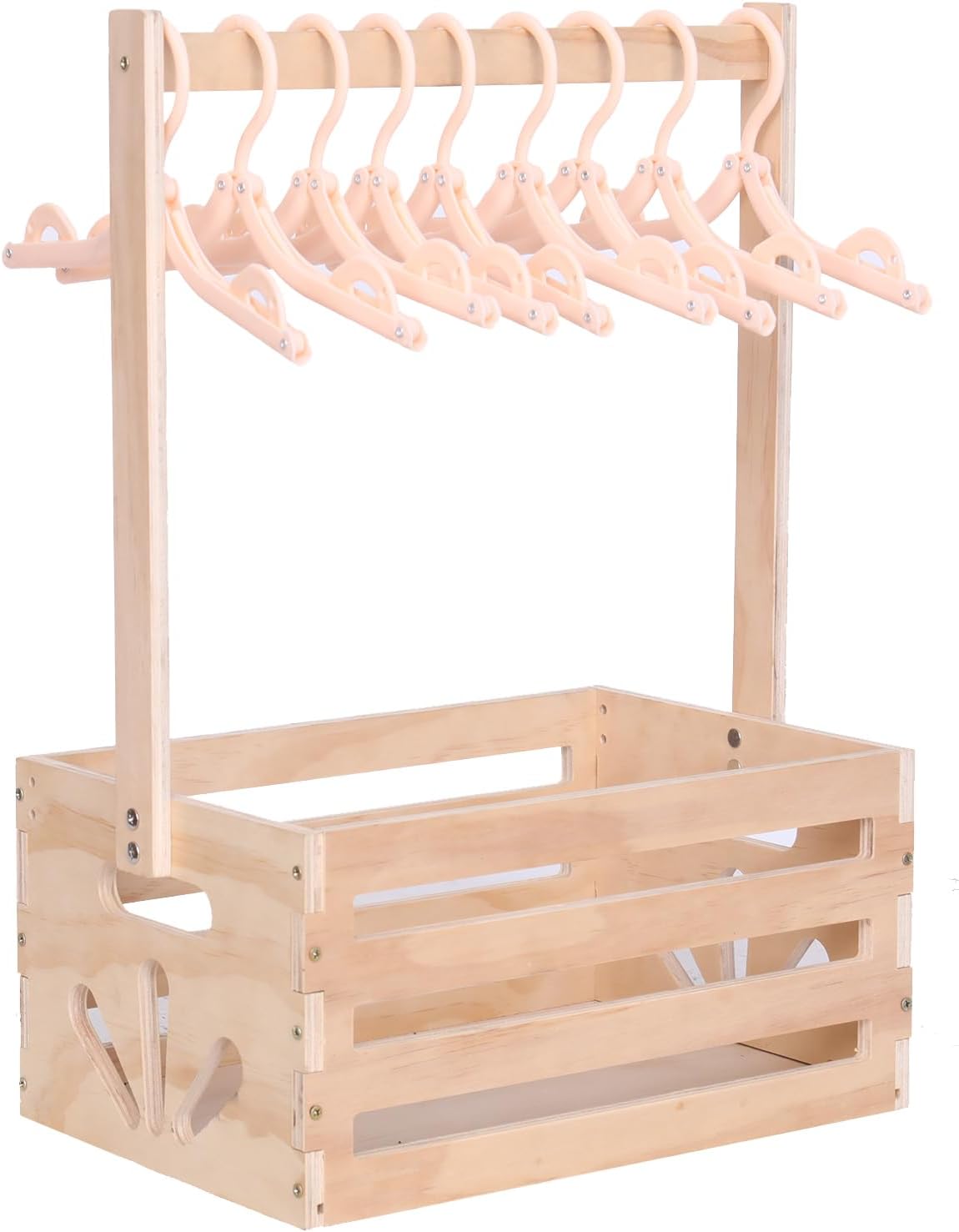 Wooden Baby Shower Crate Closet , Baby Storage nursery Crate Hamper with Handle, Gift Basket for Baby nursery Excluding hangers，Newborn Boy Girl Welcome Gift for New Mom Parents