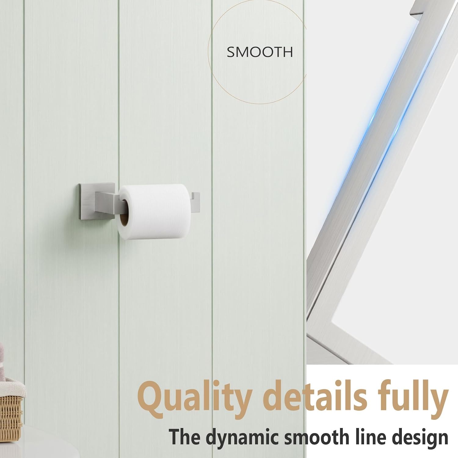 KOKOSIRI Toilet Paper Roll Holder Brushed Nickel Toilet Paper Holder Stainless Steel for Kitchen Bathroom Dispenser Wall Mounted, B2003BR