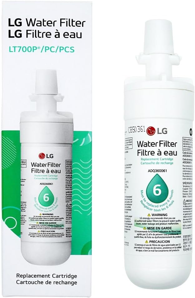 LG LT700P- 6 Month / 200 Gallon Capacity Replacement Refrigerator Water Filter (NSF42 and NSF53) ADQ36006101, ADQ36006113, ADQ75795103, or AGF80300702 , White , Single