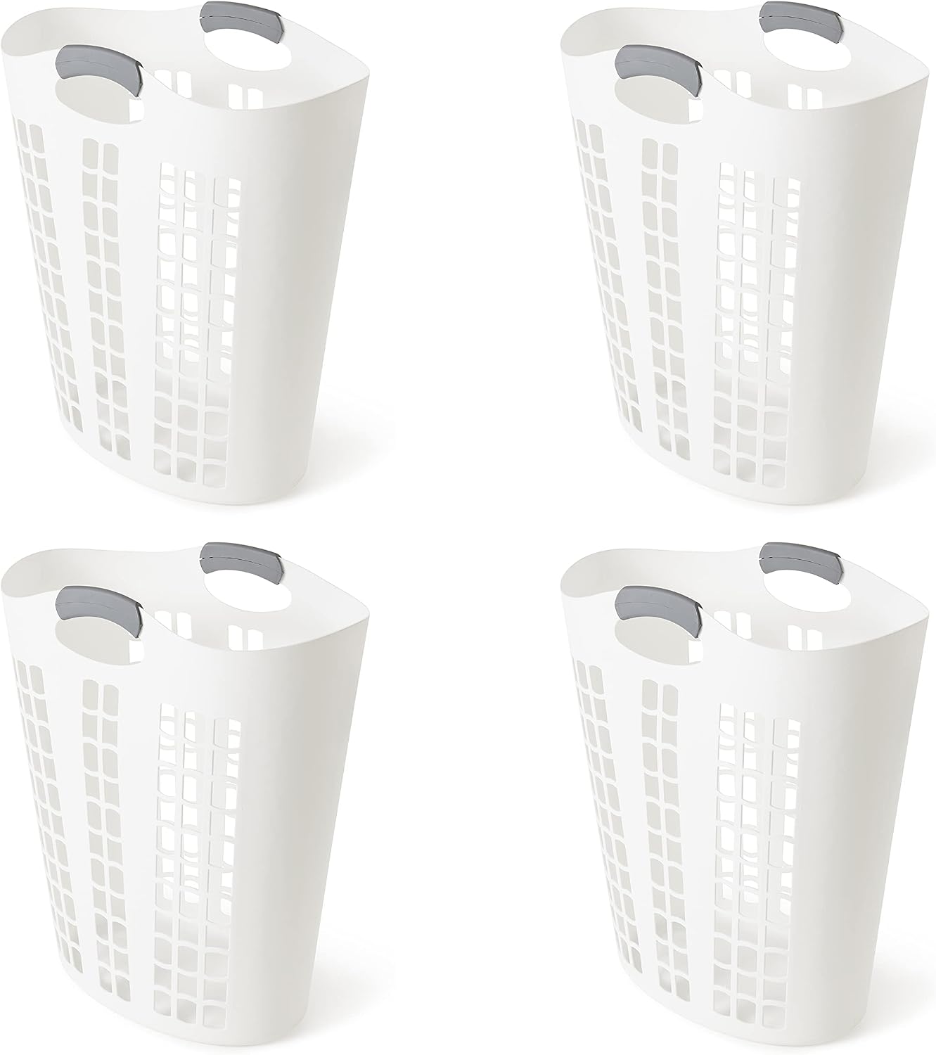 Gracious Living 4 Pack Easy Carry Flex Hamper, Large 87.5L Laundry Basket