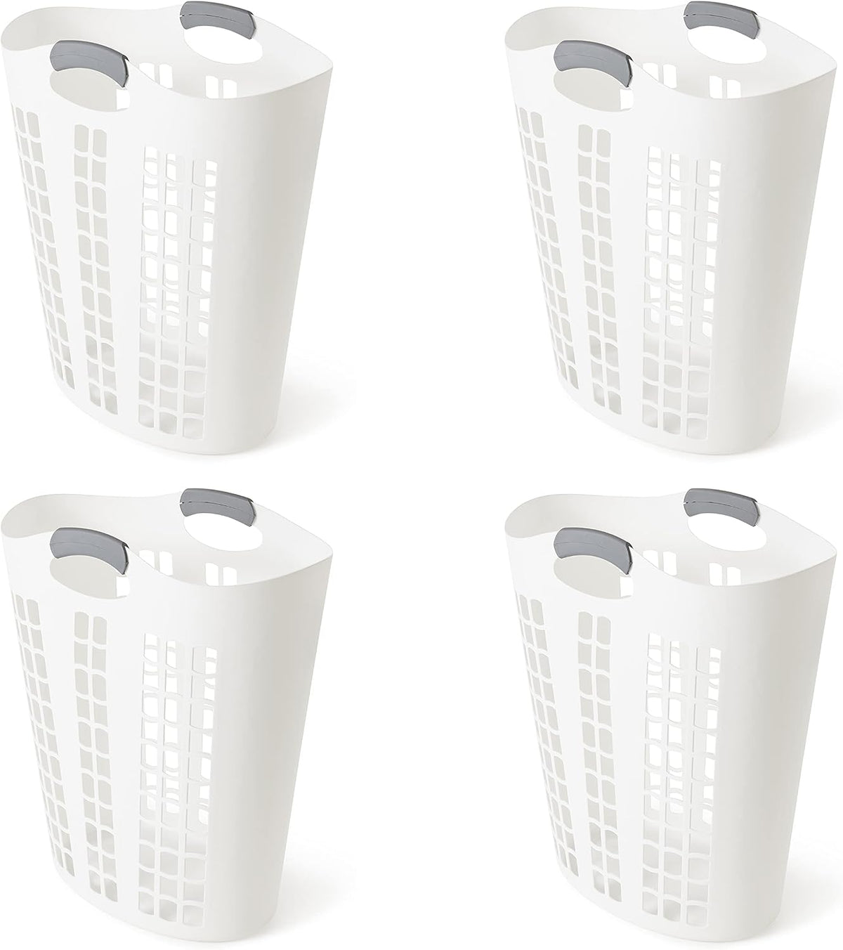 Gracious Living 4 Pack Easy Carry Flex Hamper, Large 87.5L Laundry Basket