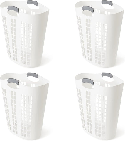 Gracious Living 4 Pack Easy Carry Flex Hamper, Large 87.5L Laundry Basket