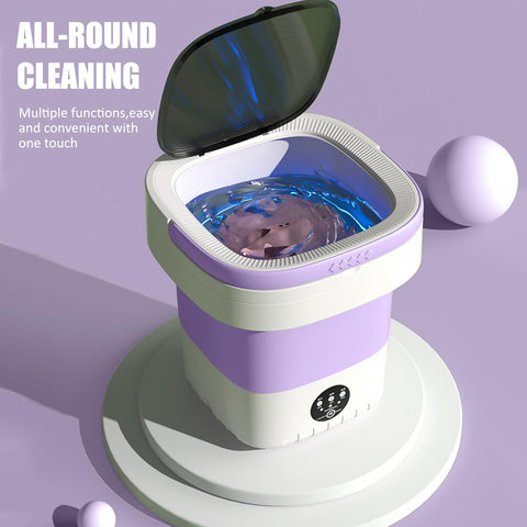 Portable washing machine,15L Upgraded Large Capacity Foldable Mini washing machine, small washer for Baby Clothes, Underwear or Small Items, Apartment, Dorm,RV Travel laundry Gift Choice.(Purple)