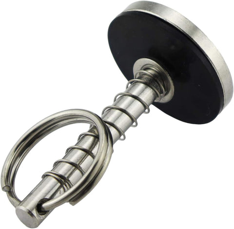 NRC&XRC Stainless-Steel 316 Hatch Cover Pull Handle with Spring Hidden Pin Button for Fishing Boat Yacht Dia.:1/4”,Total Length:2-1/8”