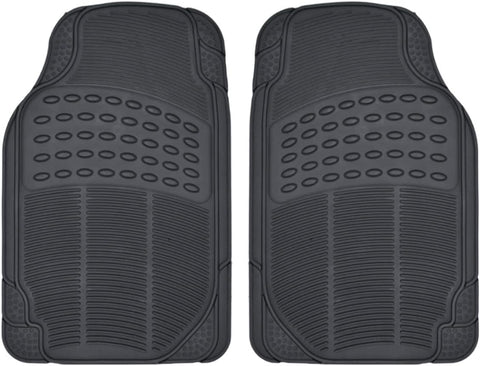 BDK ProLiner Floor Mats for Cars Trucks SUV, 2-Piece All-Weather Car Mats with Universal Fit Design, Durable Car Floor Mats with Capture Ridges, Waterproof Rubber Floor Mats for Cars (Black)