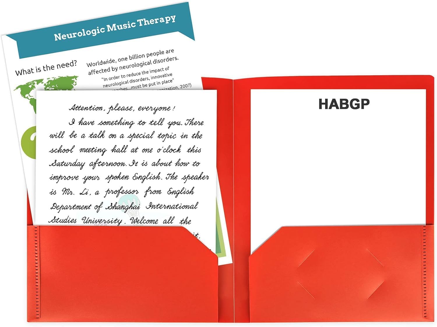 HABGP Plastic Folders with Pockets, 18 Color Heavy Duty Two Pocket Folder