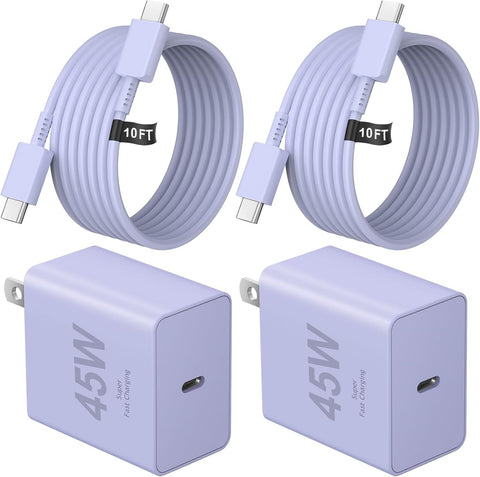 USB C Charger Type C Charger Fast Charging Long 10FT 45W Samsung Charger