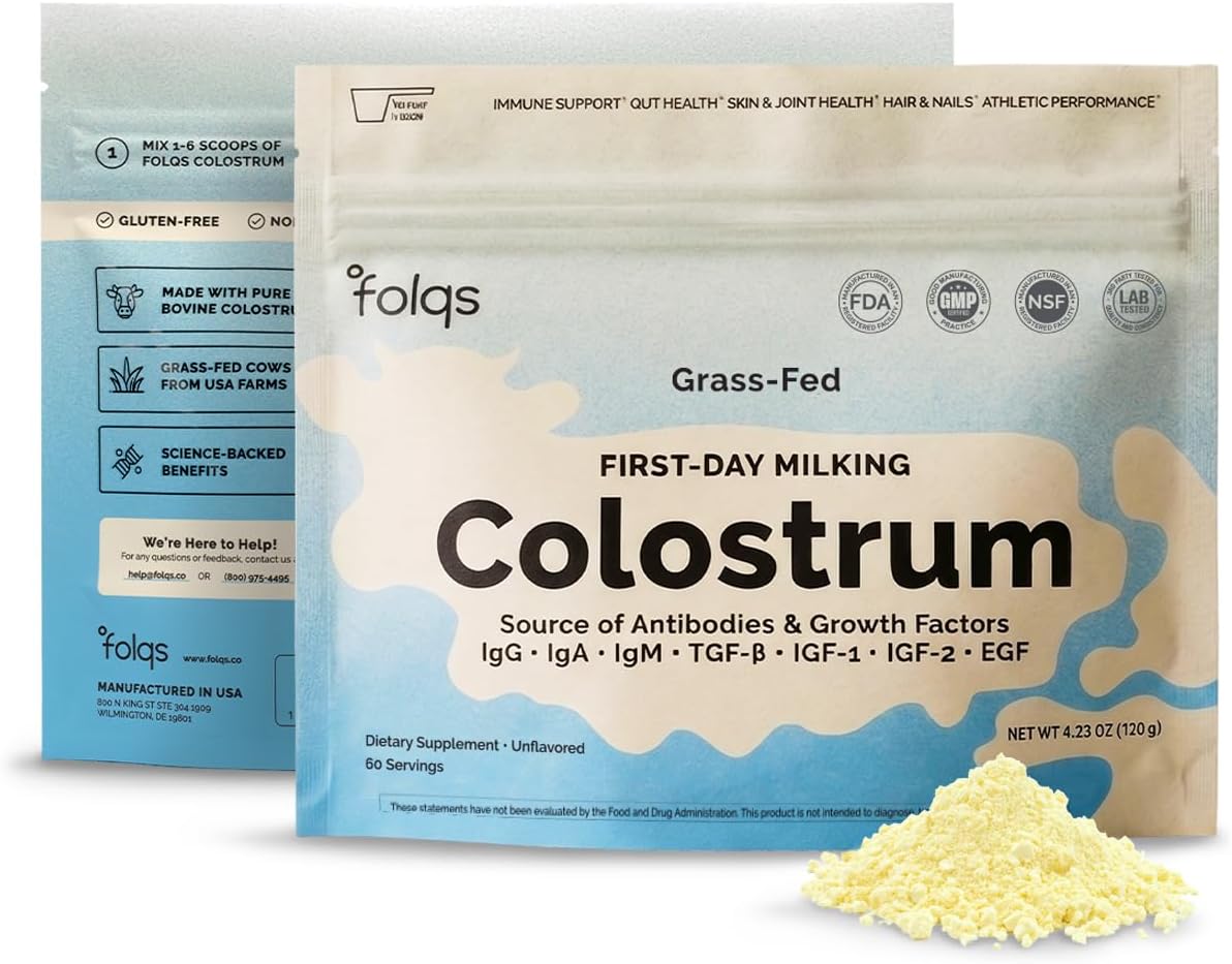Bovine Colostrum Powder, First Day Milking, Immune & Gut, 60 Servings