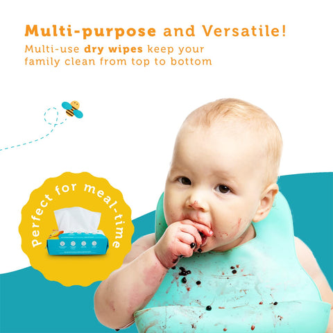 Whoopsie Wipes – The Original 100% Pure Cotton Dry Baby Wipes (600 Count)