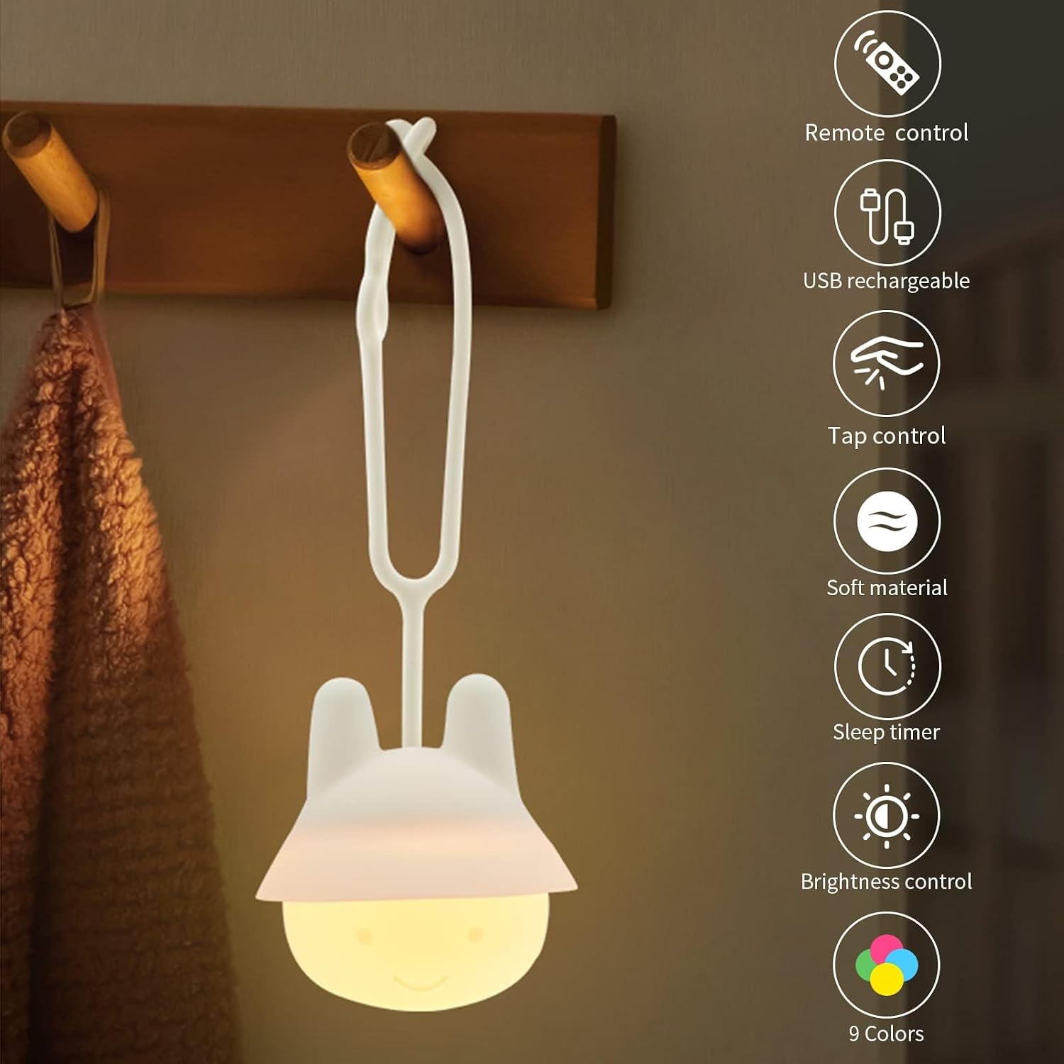 ShaArkMango Baby Travel Night Light, Rechargeable Portable Night Light for Car Seats, Cribs & Strollers, Soft Glow Eye-Caring Light for Infants & Toddlers