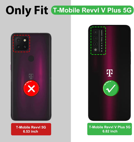 ATUMP for T-Mobile Revvl V Plus 5G Case with HD Screen Protector with Slide Camera Cover, 360° Rotation Ring Kickstand [Military Grade] Protective Case for T-Mobile Revvl V Plus 5G,Blue