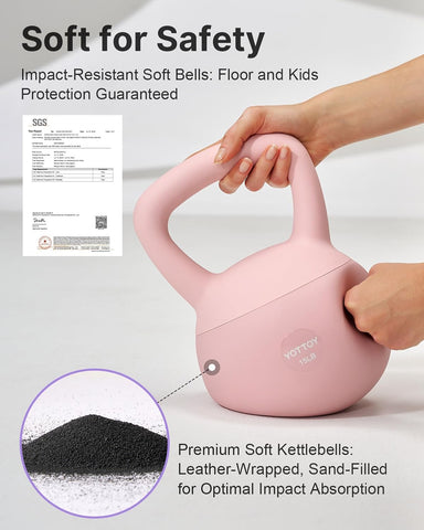 YOTTOY Soft Kettlebell,Kettlebell Anti-Slip Grip Weight for Home Workouts, Kettlebells Set Strength and Safety Guaranteed