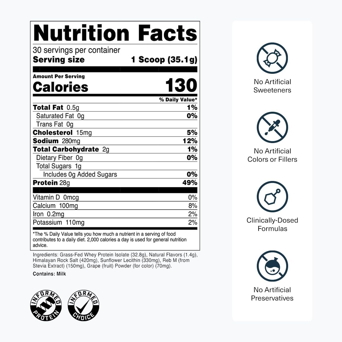 Transparent Labs Grass-Fed Whey Protein - 30 Servings, Blueberry Pancakes