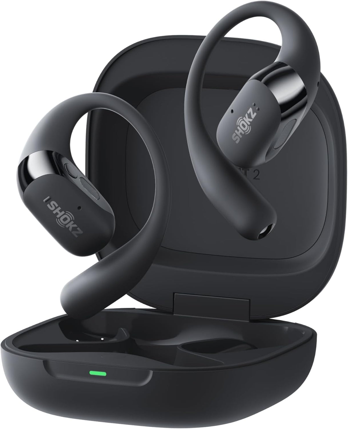 SHOKZ OpenFit 2+ Open-Ear Earbuds, Black, Dolby Audio,Wireless Charging