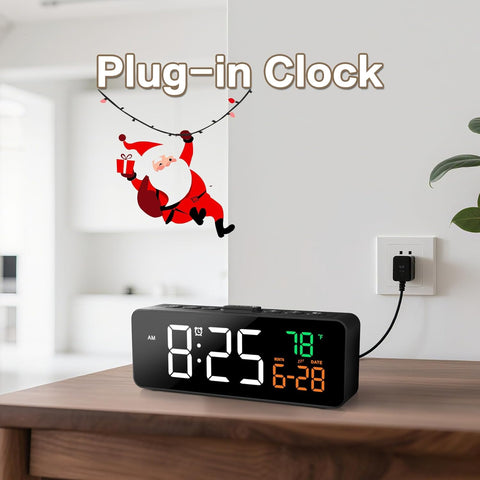 Netzu 3-in-1 Digital Clocks for Living Room, Small & Compact Alarm Clock