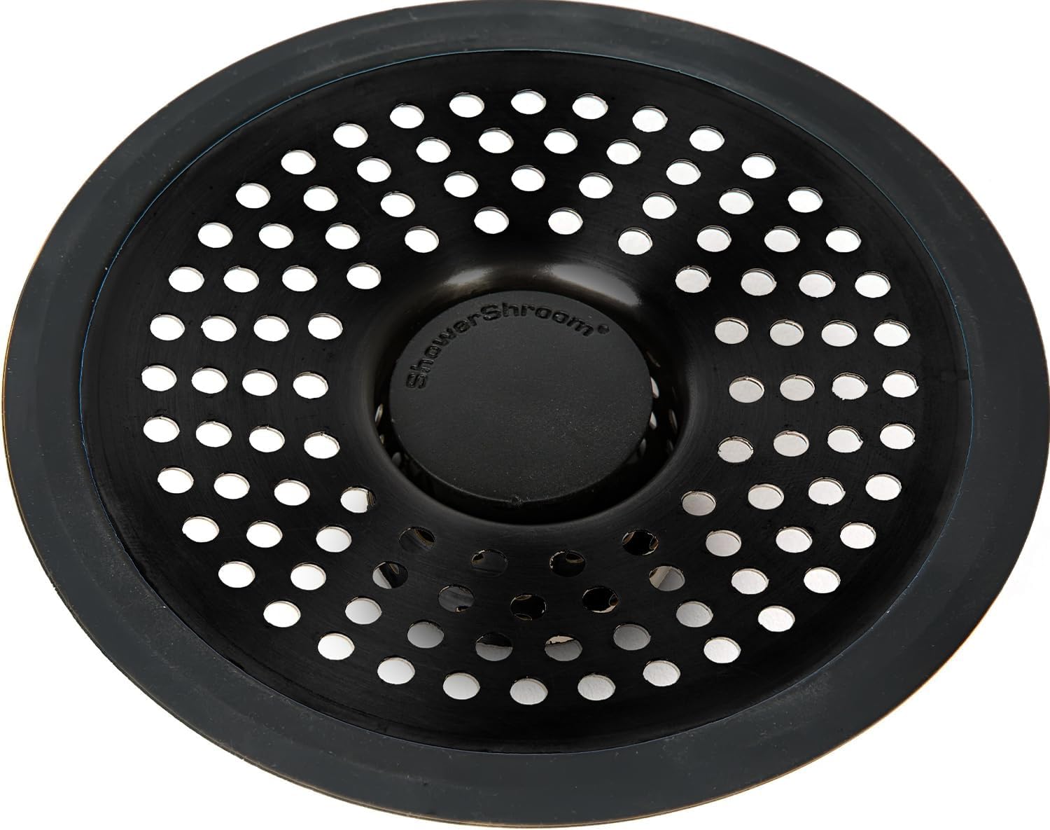 ShowerShroom Ultra Matte Black Hair Catcher, Stainless Steel Drain Protector, Fits All Shower Drains