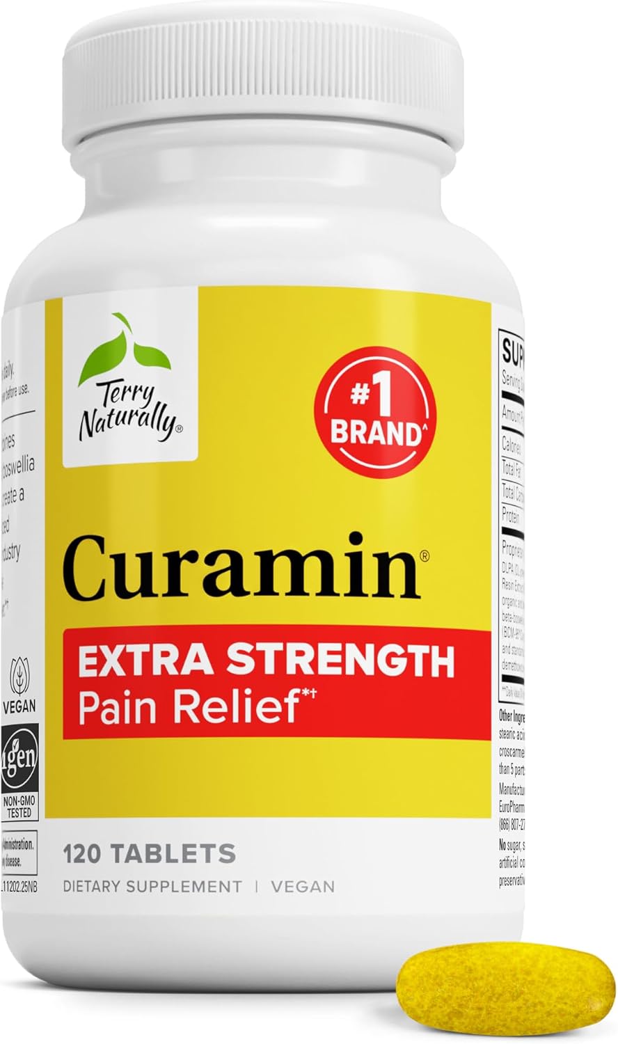 Terry Naturally Curamin Extra Strength - Soreness & Pain Relief - 120 Count