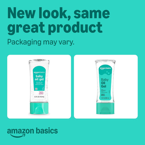 Amazon Basics Baby Oil Gel with Aloe Vera & Vitamin E, 6.5 Fl Oz (Pack of 1), Packaging May Vary