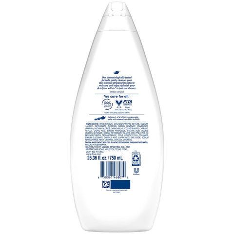 Dove Body Wash, Hydrate, Value-Size 4-Pack – Moisturizing Cleanser for Smooth, Soft Skin, 25.36 Oz Ea