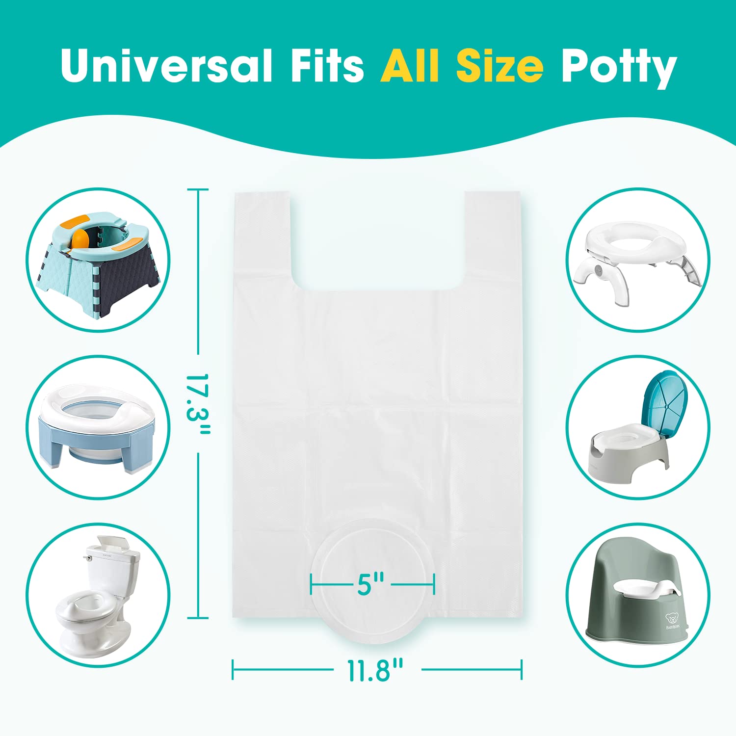 [30 Counts] Disposable Potty Liners Compatible with OXO Tot 2-in-1 Go Potty