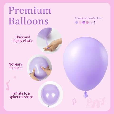 60pcs Pink and Purple Balloons 12inch with Purple Pink Confetti Balloons