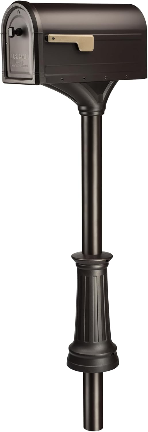 Architectural Mailboxes Roxbury Mailbox with Post, Rubbed Bronze, Large