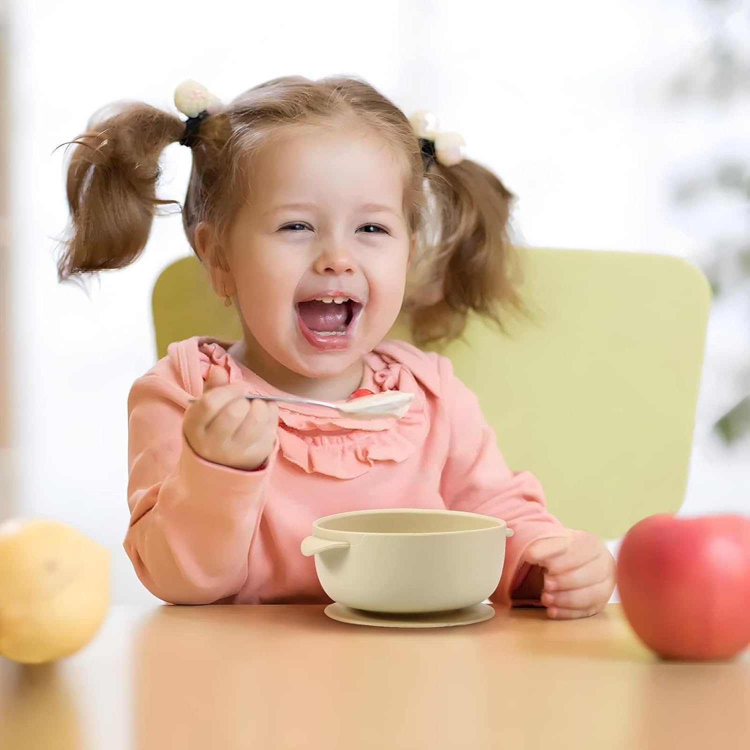 PandaEar 3 Pack Baby Bowls with Suction, Stay Put Silicone Food Bowl