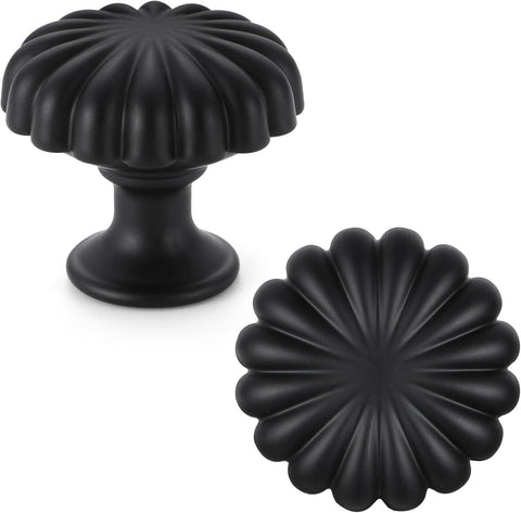 Matte Black Cabinet Knobs，20 Pack Solid Drawer Pulls for Dressers