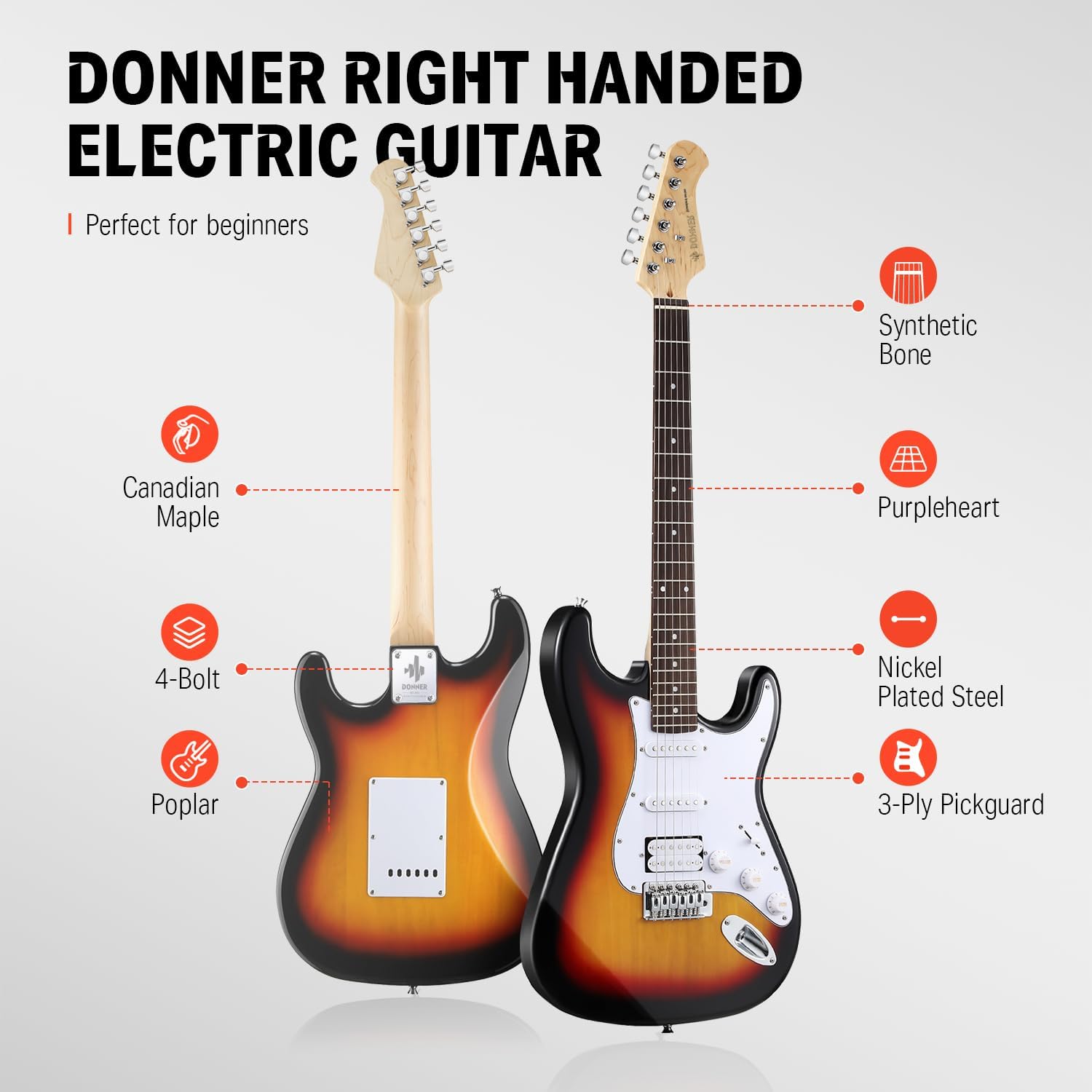 Donner DST-100S 39 Inch Full Size Electric Guitar Kit