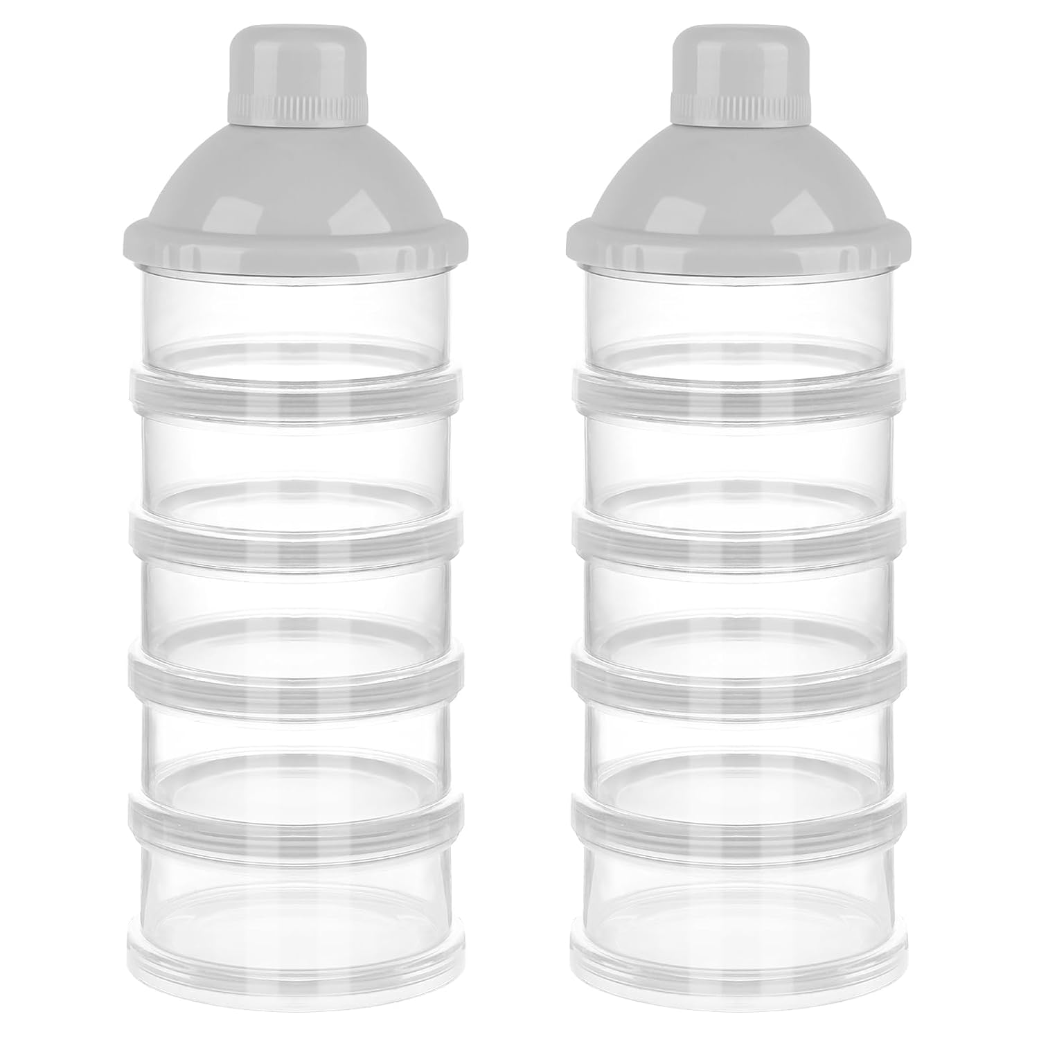 Accmor Formula Dispenser On The Go, 5 Compartments Stackable Formula Container for Travel, Baby Milk Powder Kids Snack Container, BPA Free