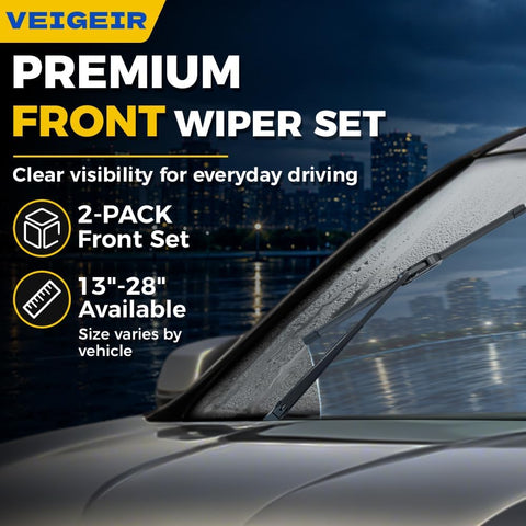 13 Inch + 13 Inch Windshield Wiper Blades 2 Pack, Front J/U Hook Replacement Compatible with Toyota Corolla 1968-1970, Compatible with Jeep Wrangler 2005-2006