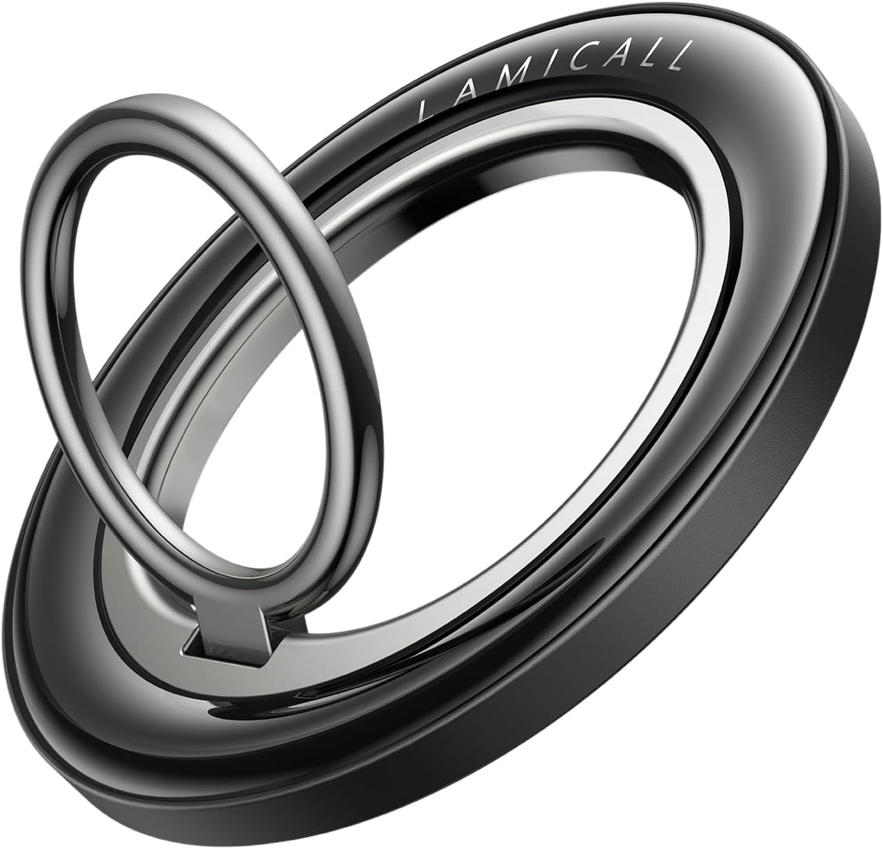 Lamicall Magnetic Phone Ring Grip Holder for MagSafe, Crystal Clear Black