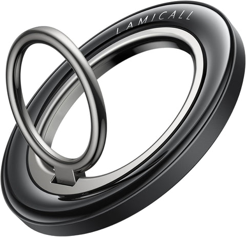 Lamicall Magnetic Phone Ring Grip Holder for MagSafe, Crystal Clear Black