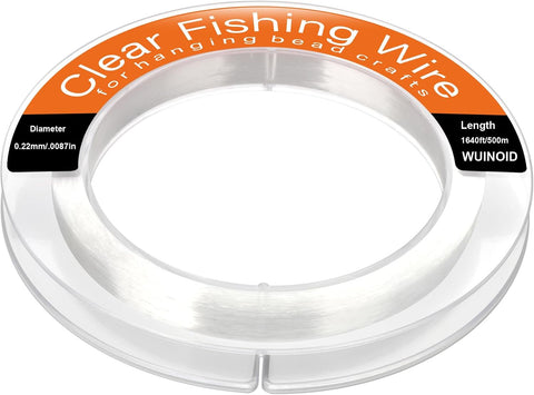 Fishing Line Wire, Clear Monofilament Fishing Line Wire, Nylon Clear Invisible String for Fishing and Hanging Balloons Garland Crafts Decorations WUINOID