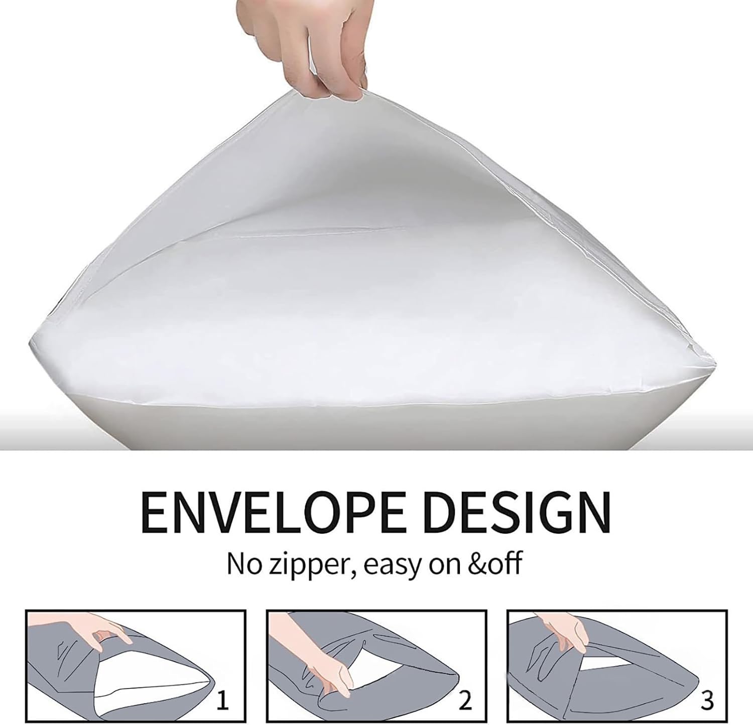Microfiber Standard Bed Pillowcases 2 Pack, Super Soft Bed Pillow Covers Envelope Closure, Wrinkle, Fade and Stain Resistant, 20x26, White