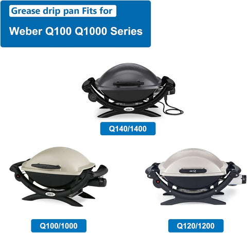Uniflasy 80346 Catch Pan for Weber Q1200 Q1000 Grill Grease Drip Pan