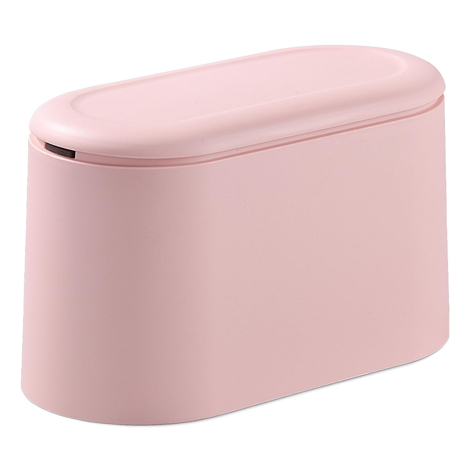 SUBEKYU Mini Trash Can with Lid,Small Desktop Trash Can,Pink 0.5 Gal