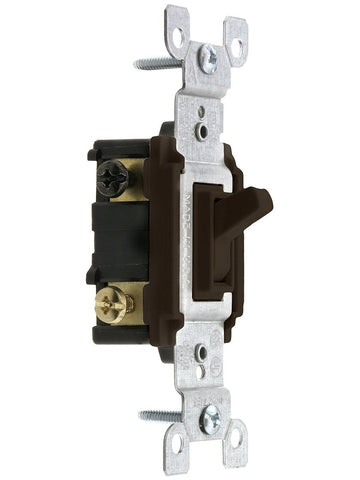Leviton 15 Amp, 120 Volt, Toggle Framed 3-Way AC Quiet Switch, Residential Grade, Grounding, Quickwire Push-In & Side Wired, 1453-2W, White