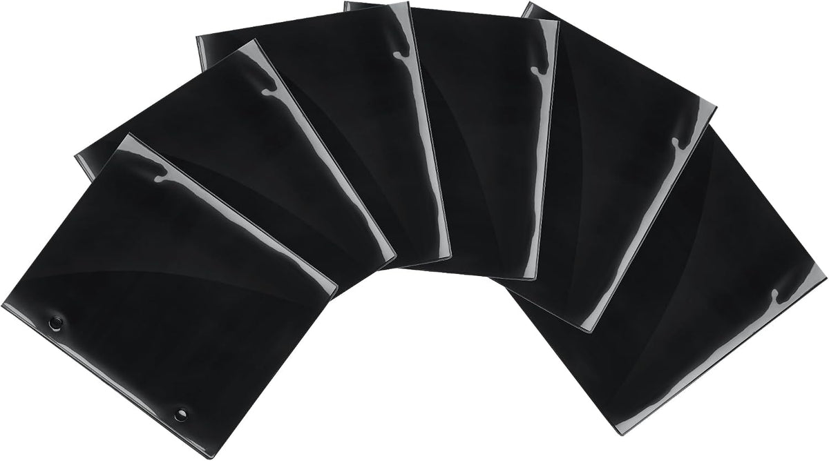 Outus 6 Pcs Marching Band Flip Folder for Lyre, Single/Double-Sided Waterproof Flip Folder Pages 7.5 x 6.3 Inch 2-Hole Sheet Music Holder Marching Band Accessory for Drum Corps (Single Side)