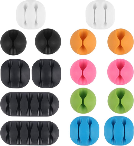 Shintop 6pcs Self-Adhesive Cable Clips for Computer, Electrical, Charging